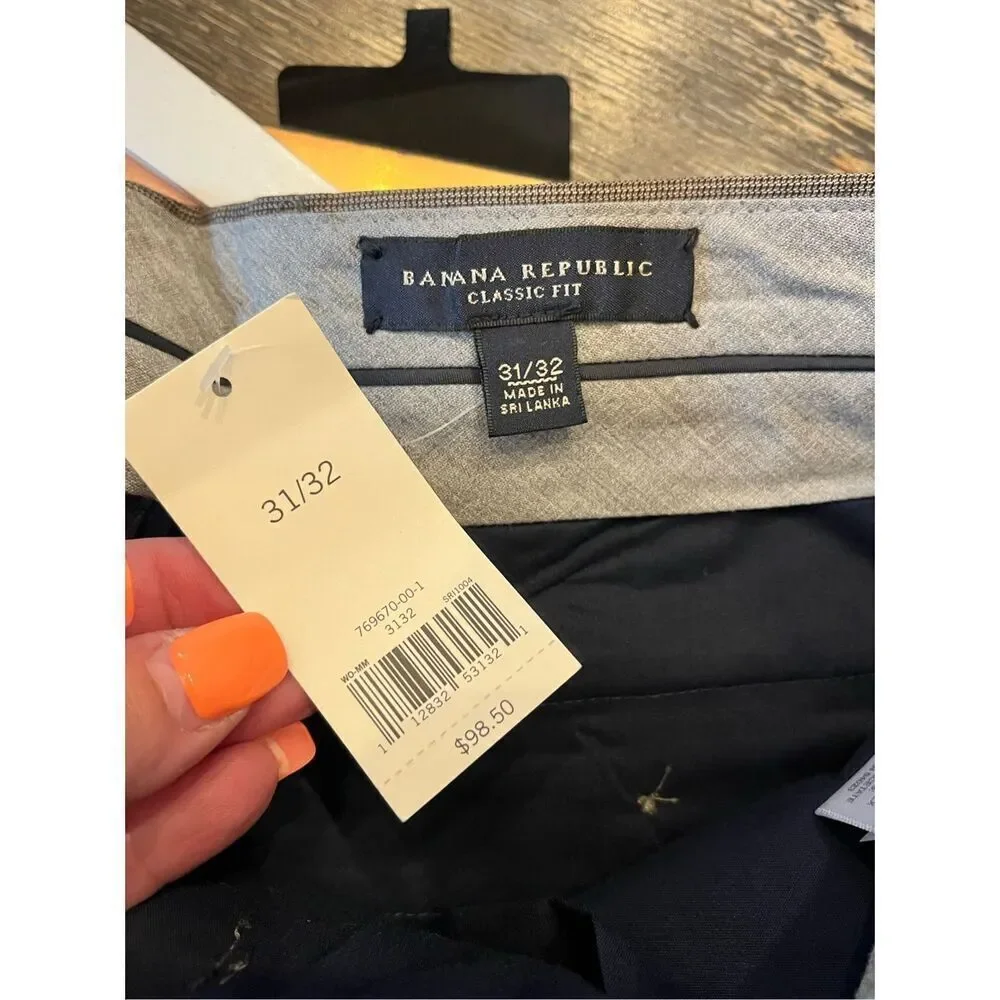 Banana Republic Classic Fit Gray Brown Dress Pants sz 31/32 NWT